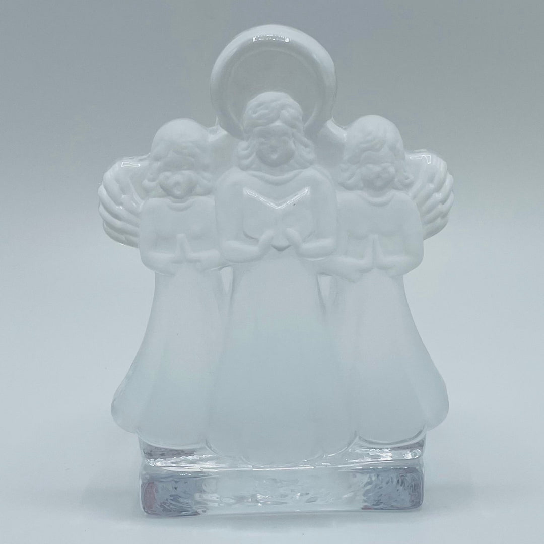 Nybro Glass Block Votive Candle holder - Angel choir