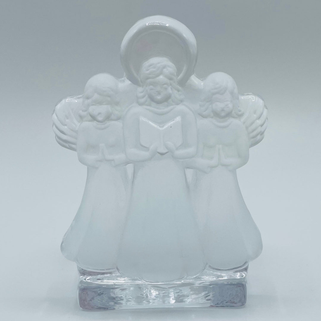 Nybro Glass Block Votive Candle holder - Angel choir