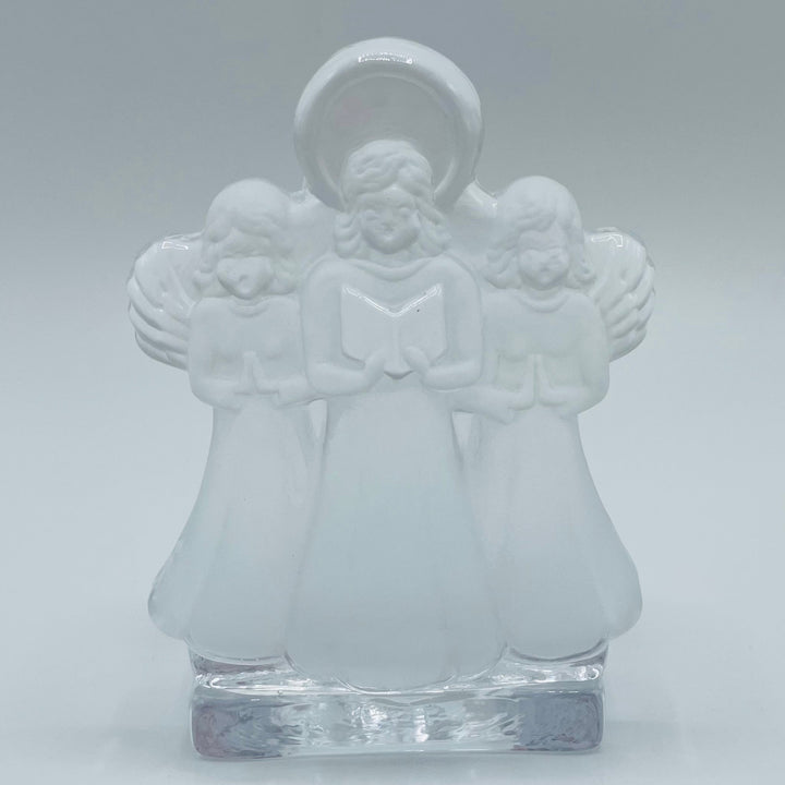 Nybro Glass Block Votive Candle holder - Angel choir