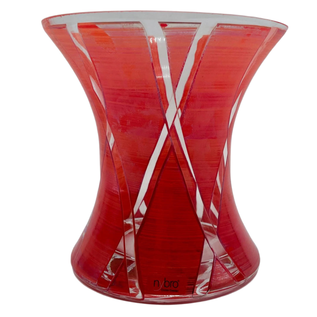 Nybro Criss Cross vase - Chili red