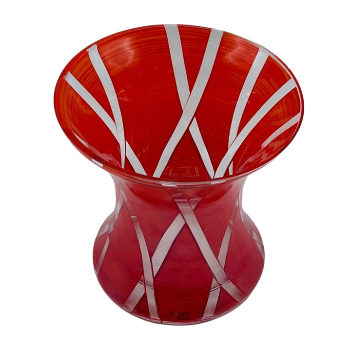 Nybro Criss Cross vase - Chili red