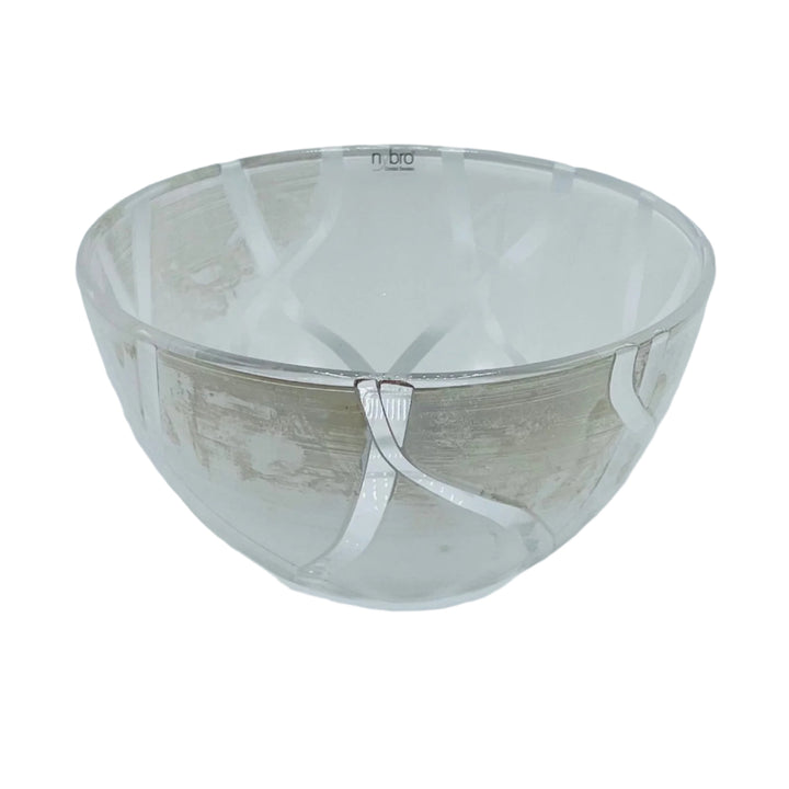 Nybro Criss Cross Bowl - White