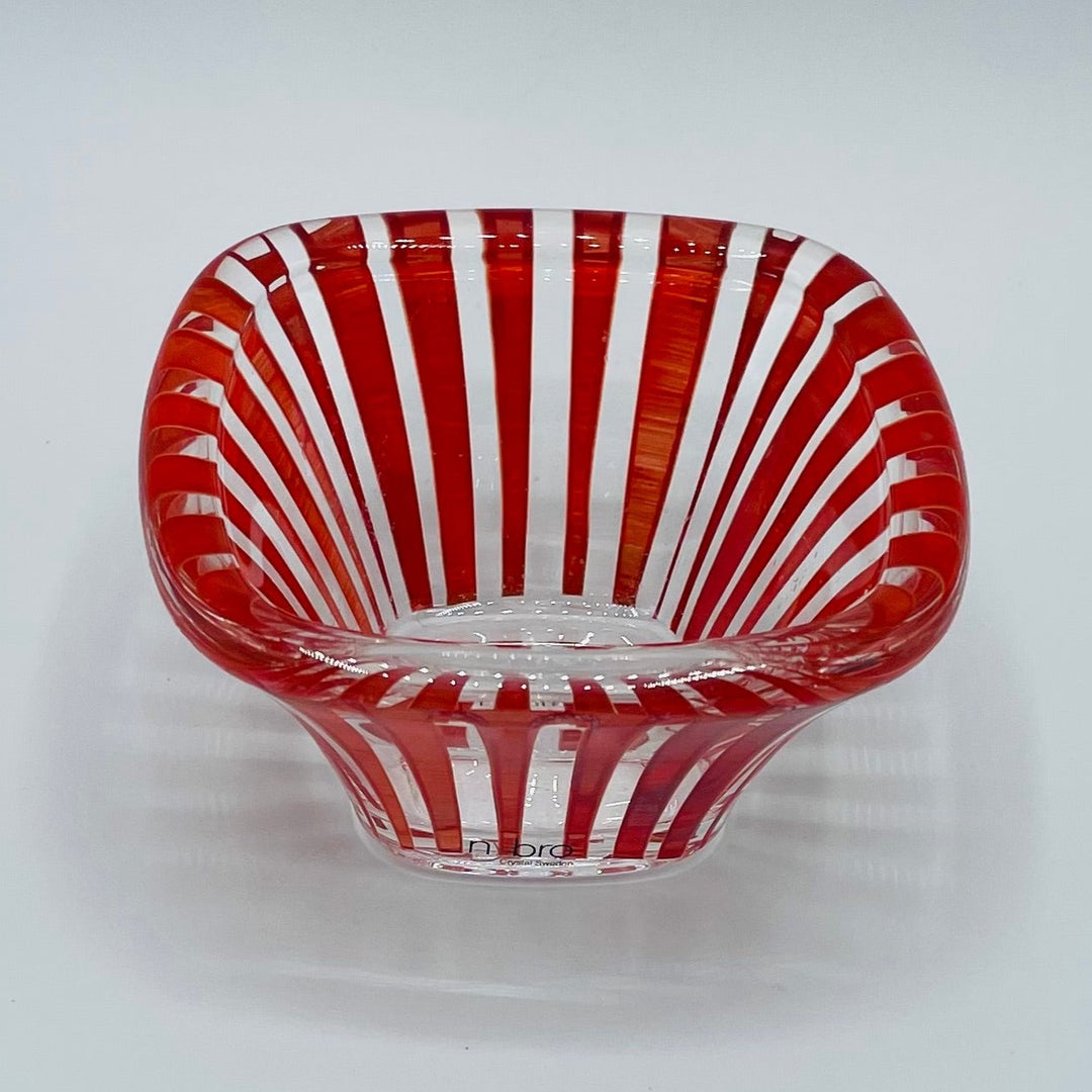 Nybro Twist Glass Votive Candle holder - Chili red