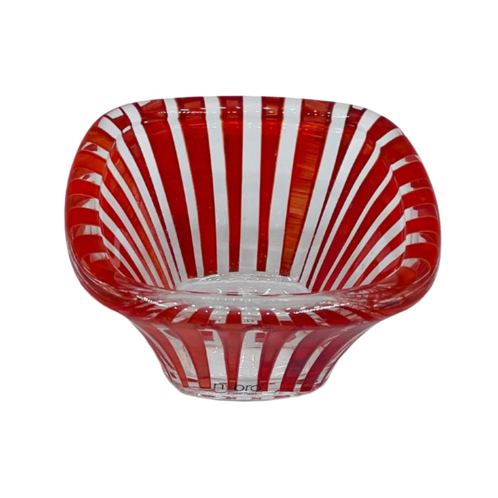 Nybro Twist Glass Votive Candle holder - Chili red