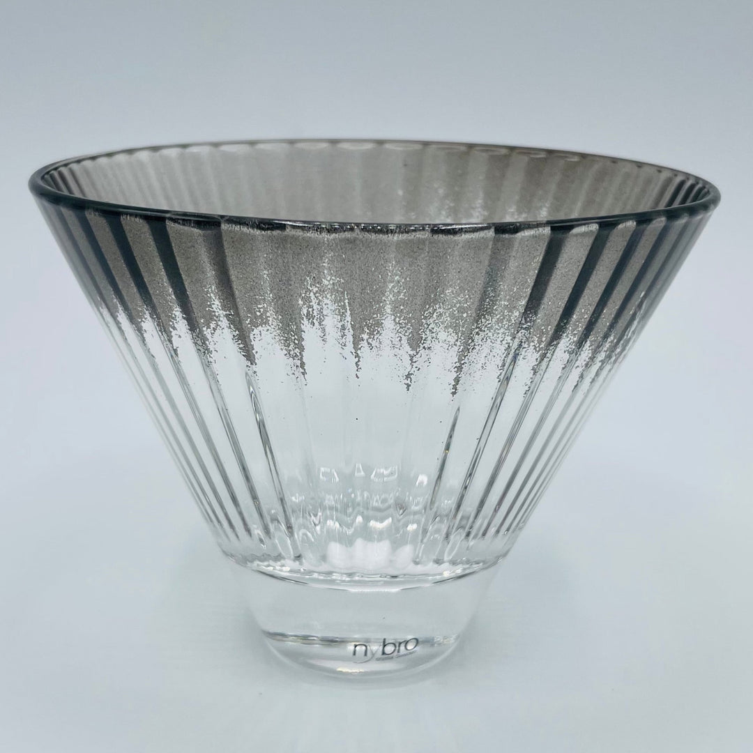 Nybro Optica Glass Votive Candle holder - Rök Smoke