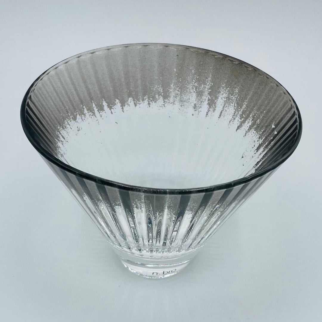 Nybro Optica Glass Votive Candle holder - Rök Smoke