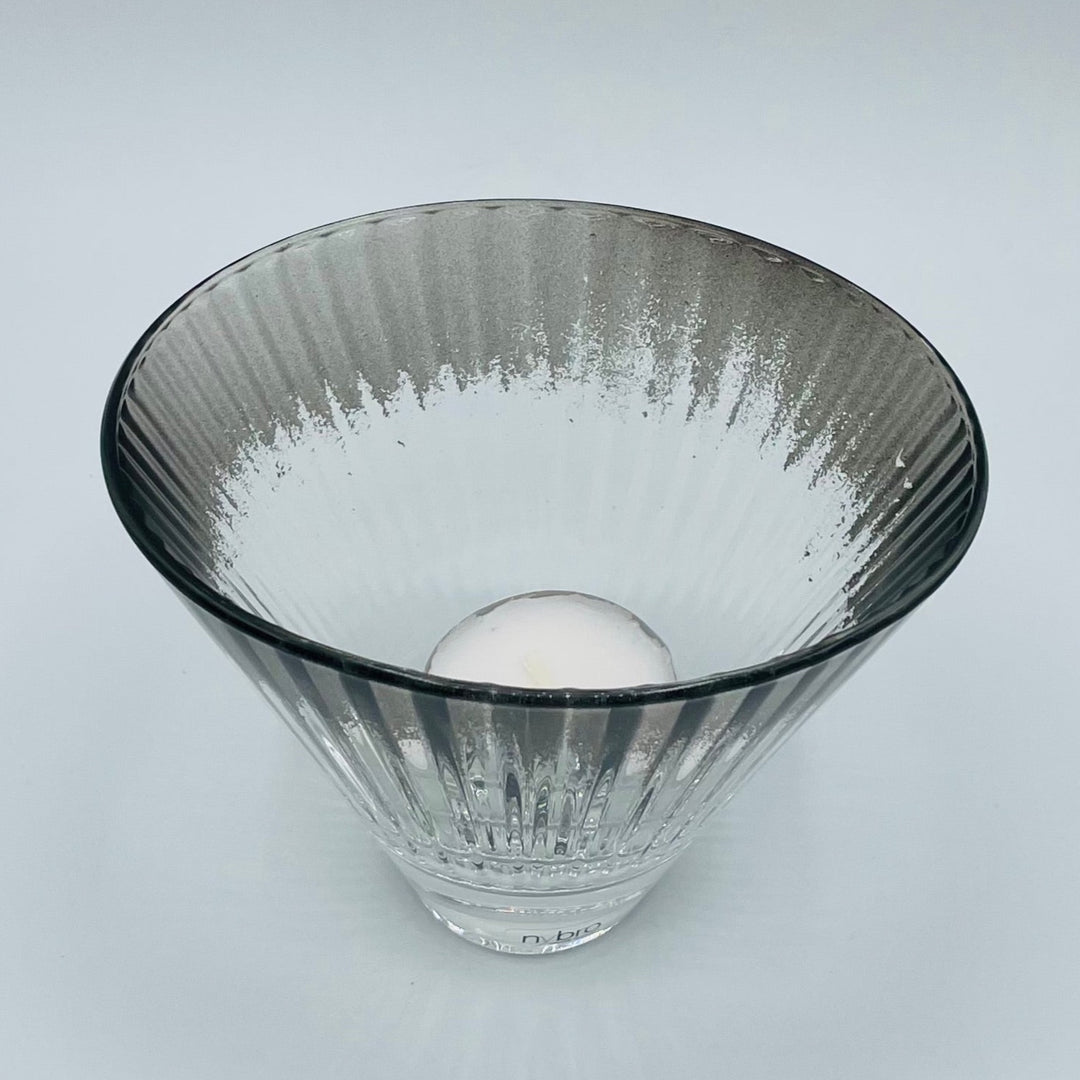 Nybro Optica Glass Votive Candle holder - Rök Smoke