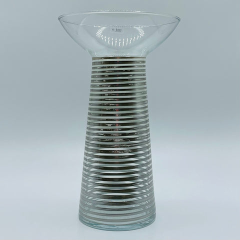 Nybro Spiro Silver/White Glass Vase