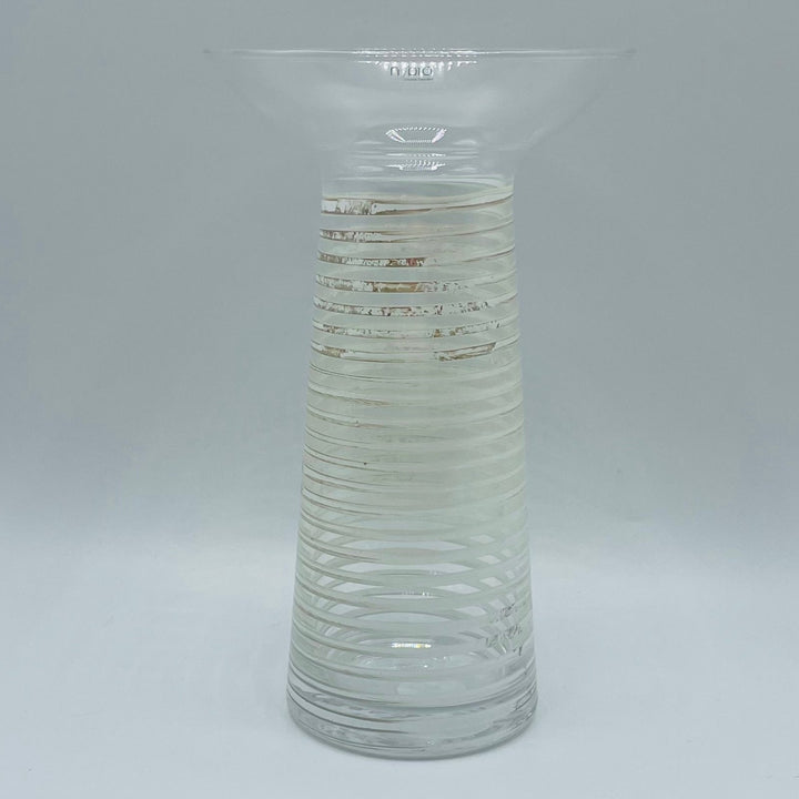 Nybro Spiro Silver/White Glass Vase