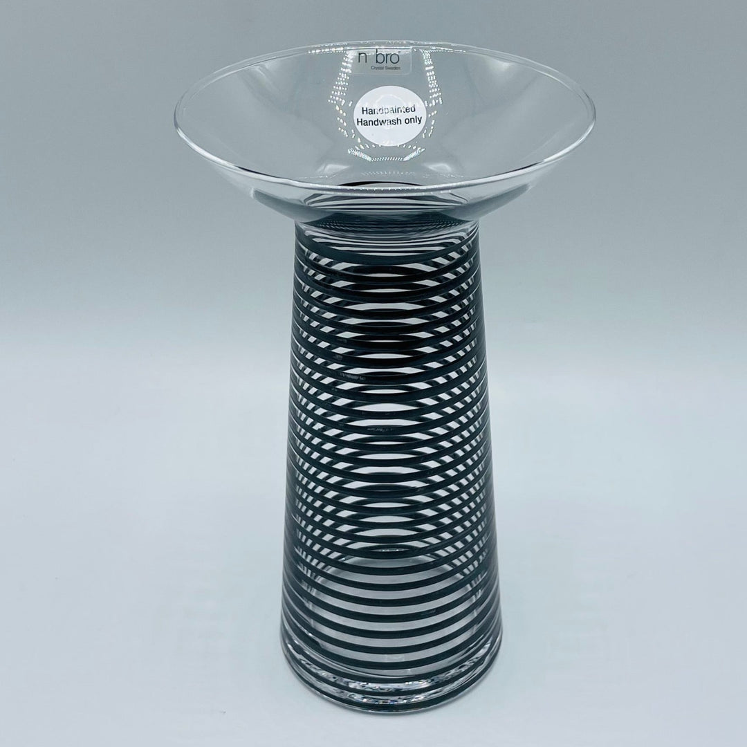 Nybro Spiro Black Glass Vase