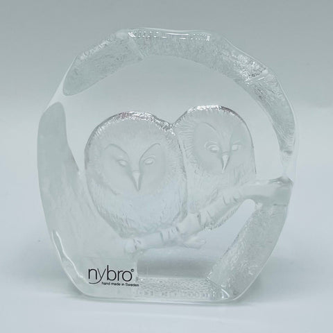 Nybro Glass Block - Owls