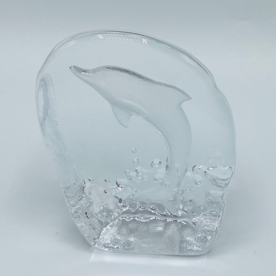 Nybro Glass Block - Dolphin