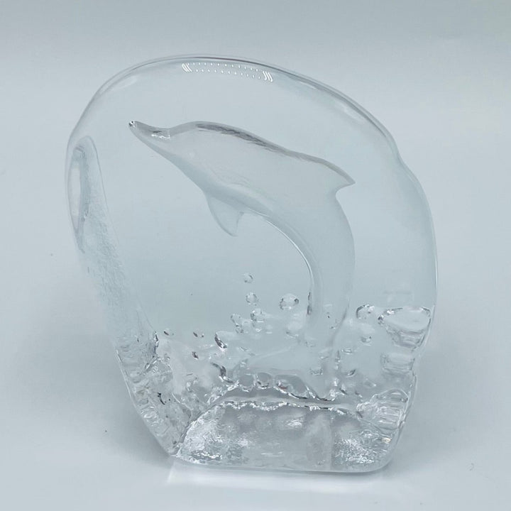 Nybro Glass Block - Dolphin