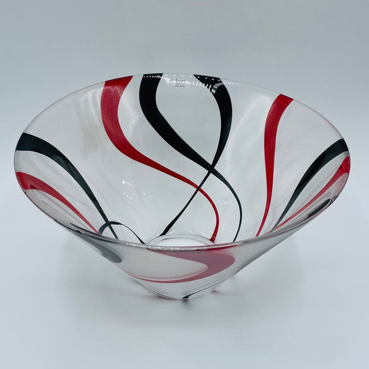 Nybro Molly Glass Bowl - Black &  Red