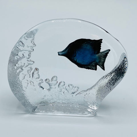 Nybro Glass Block - Fish