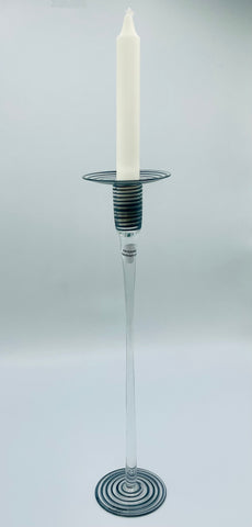 Nybro Spiro Glass Candle holder - Black 14"