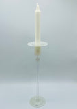Nybro Spiro Glass Candle holder - White 12"