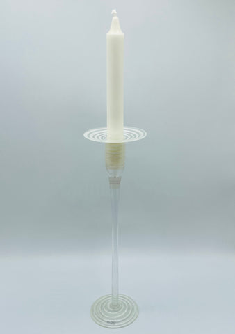 Nybro Spiro Glass Candle holder - White 12"