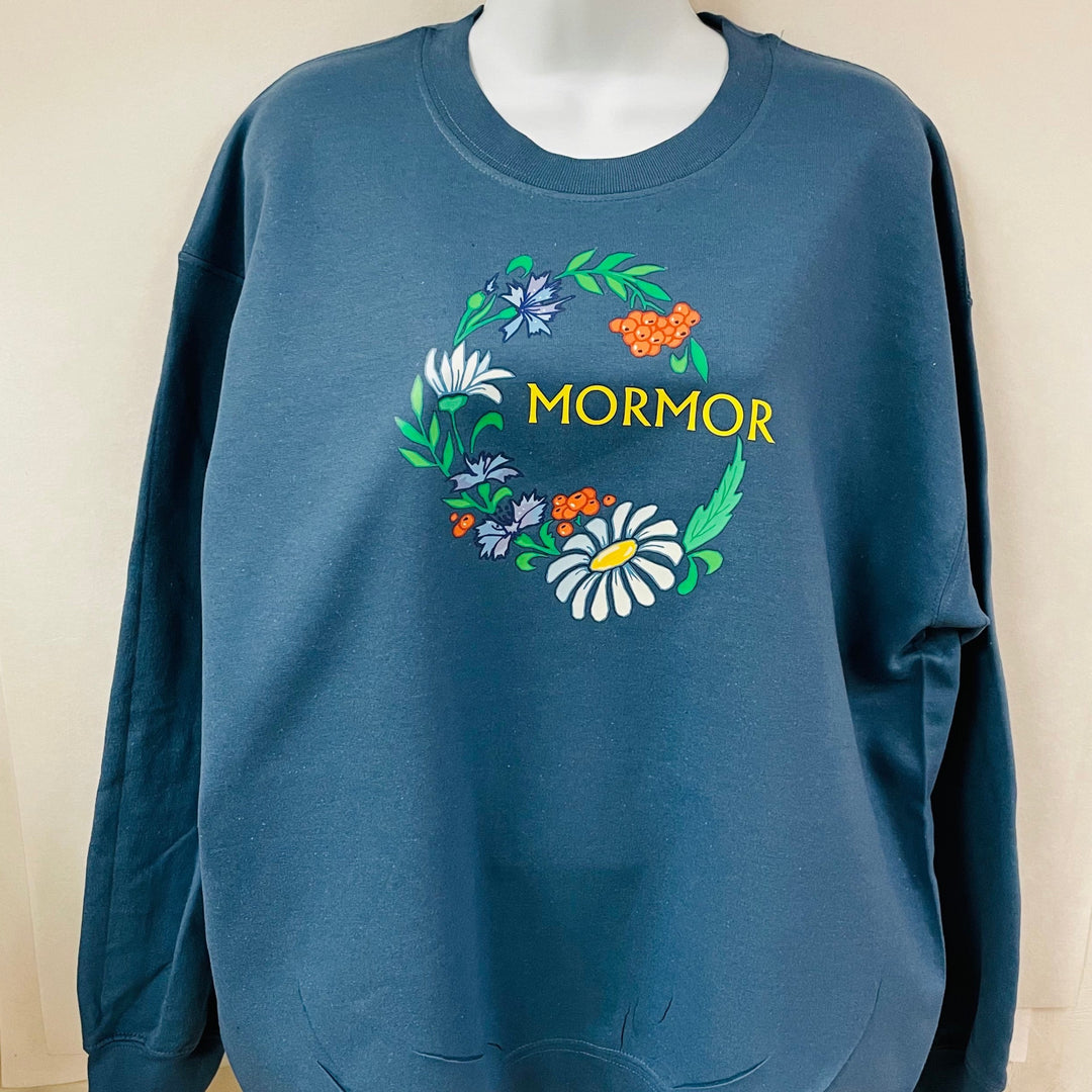 Sweatshirt - Mormor flowers on Indigo