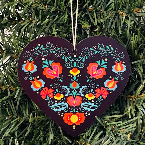 Folk Art Heart ornament