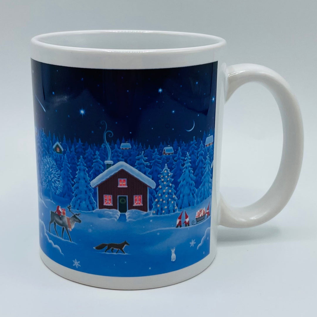 Eva Melhuish Tomte at cabin coffee mug