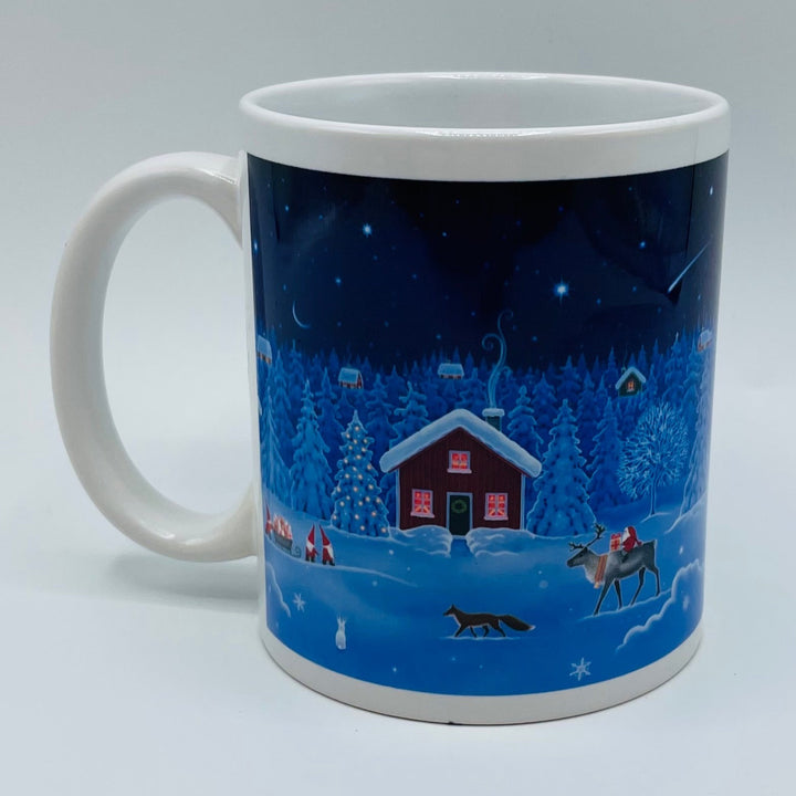 Eva Melhuish Tomte at cabin coffee mug