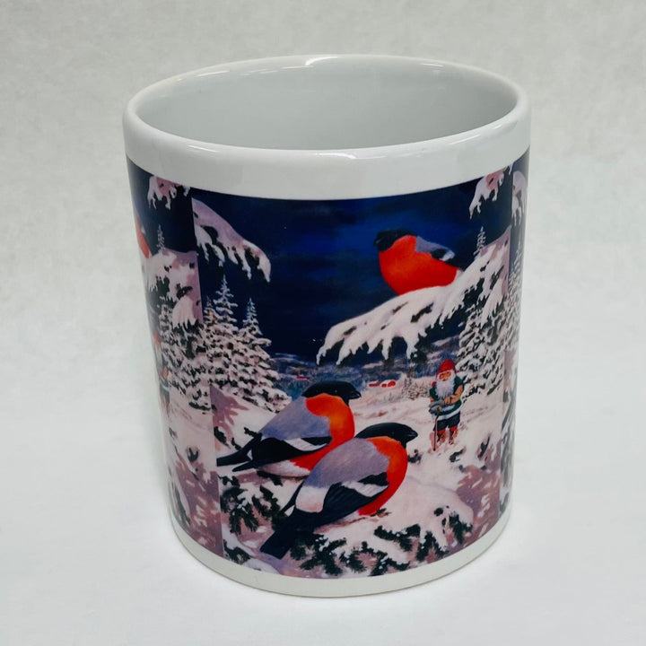 Jan Bergerlind Tomte with winter birds coffee mug