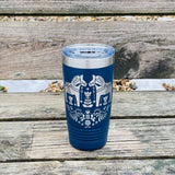Dala Horses on Navy 20 oz Stainless Steel hot/cold Cup