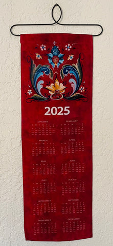2025 Lise Lorentzen Rosemaling Fabric Wall Hanging Calendar