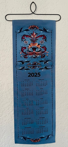 2025 Lise Lorentzen Rosemaling Fabric Wall Hanging Calendar