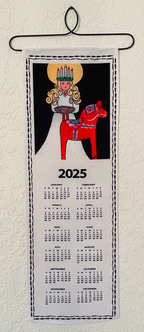 2025 Lucia & Dala horse Fabric Wall Hanging Calendar