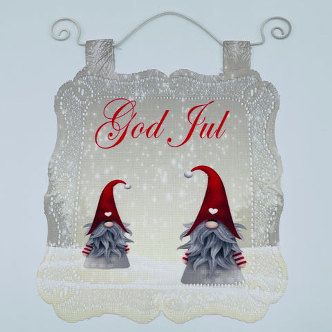 Lace Wall Hanging - God Jul gnomes