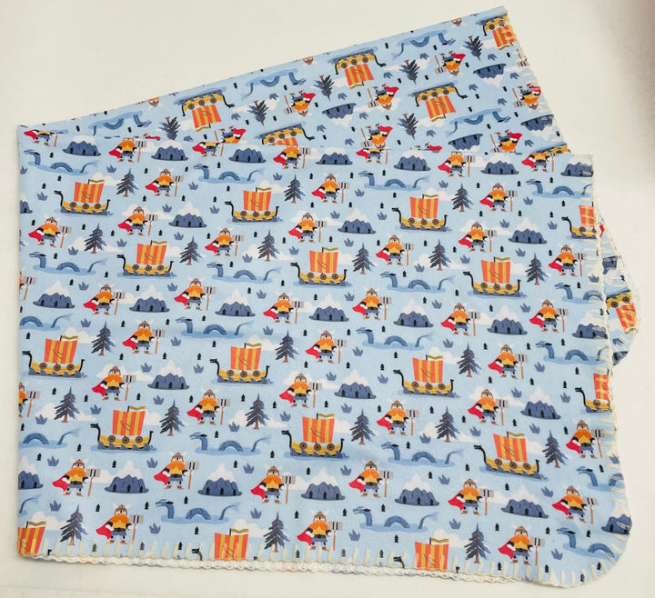 Fleece Baby Blanket - Vikings & Viking Ships