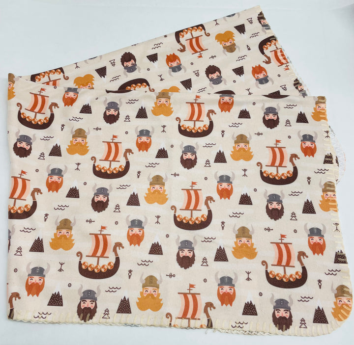 Fleece Baby Blanket - Vikings & Viking Ships