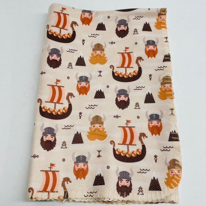 Fleece Baby Blanket - Vikings & Viking Ships