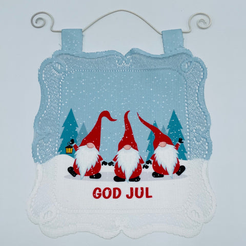 Lace Wall Hanging - God Jul Gnomes