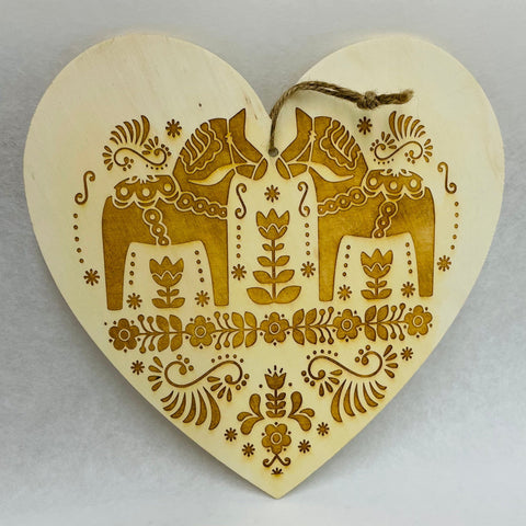 Dala Horse XL Heart Ornament