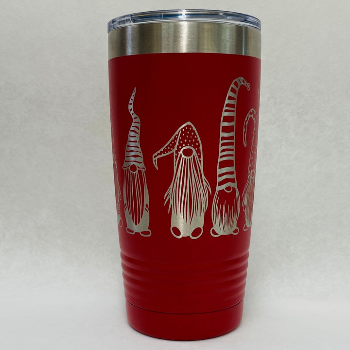 Gnomes on Red 20 oz Stainless Steel hot/cold Cup