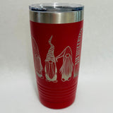 Gnomes on Red 20 oz Stainless Steel hot/cold Cup