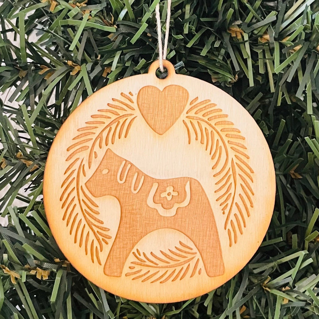 Baltic birch ornament - Dala horse