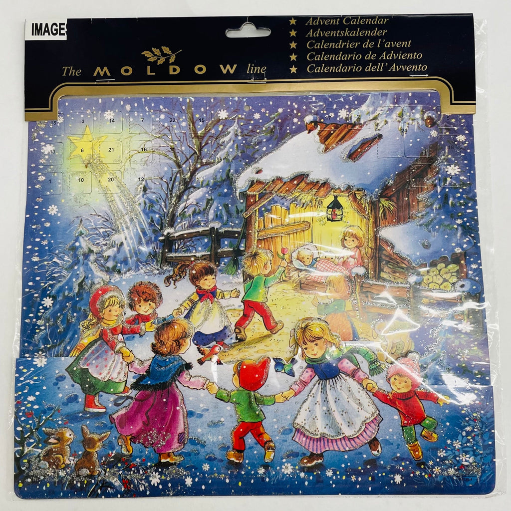 Danish Advent Calendar Children at manger Gift Chalet
