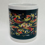 Lise Lorentzen Black Rosemaling coffee mug