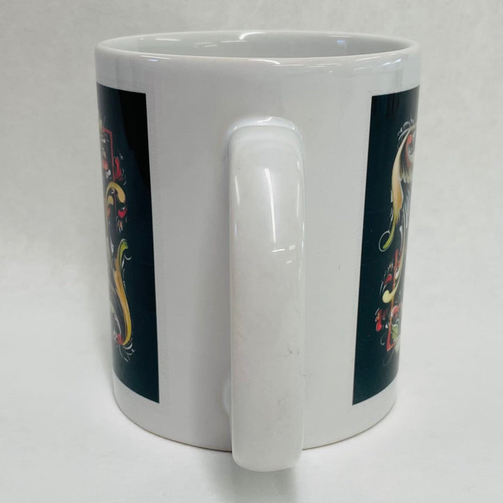 Lise Lorentzen Black Rosemaling coffee mug