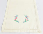 Linnea Flowers Embroidered on Cream 36" Runner