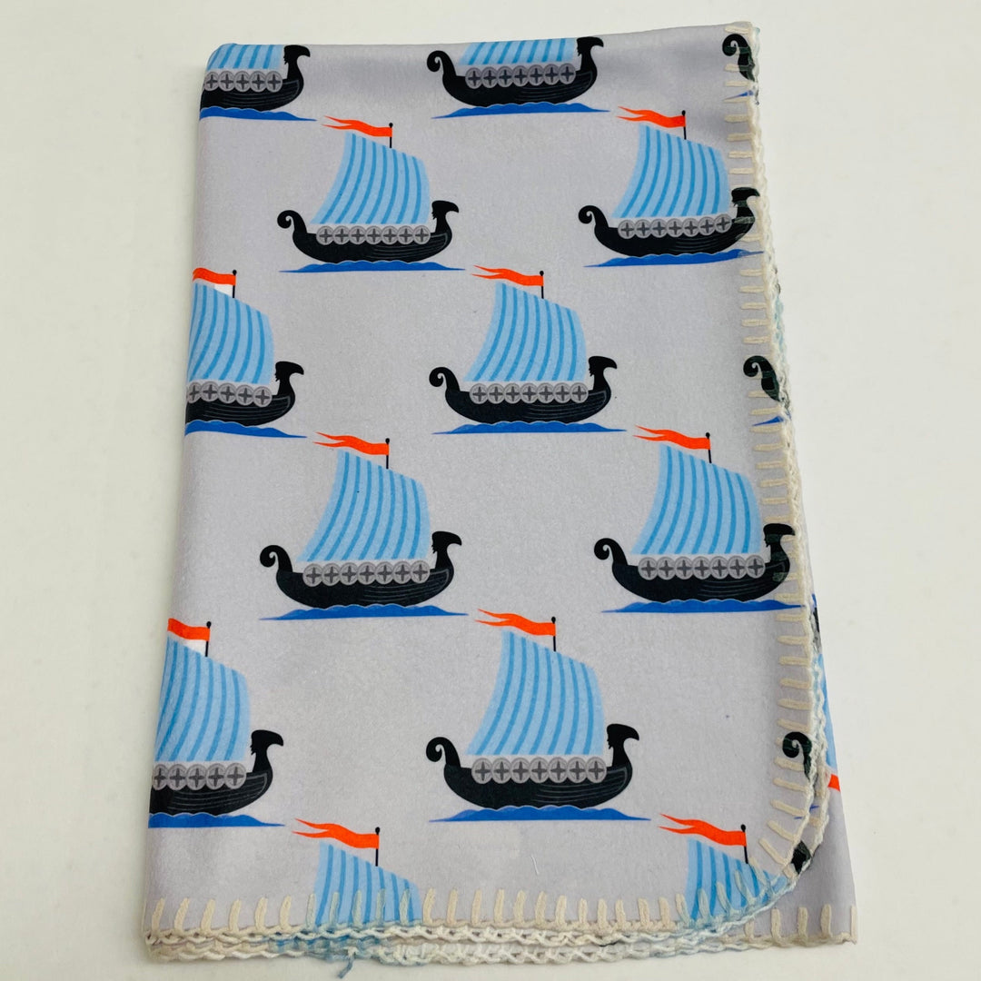 Fleece Baby Blanket - Viking Ships