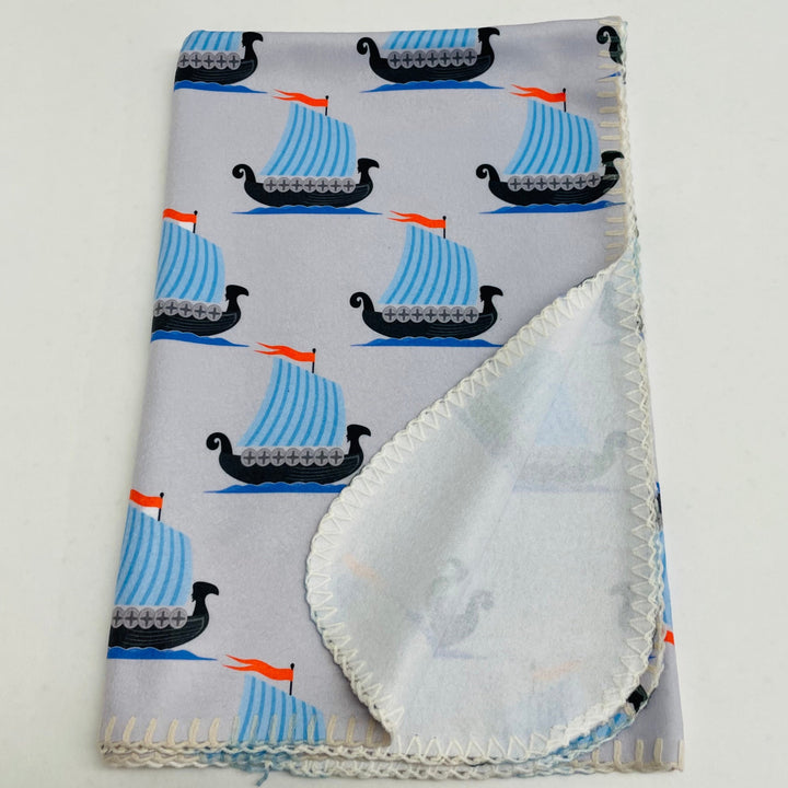 Fleece Baby Blanket - Viking Ships