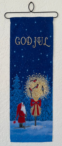 Eva Melhuish Tomte with Sheaf of Wheat Fabric wall hanging