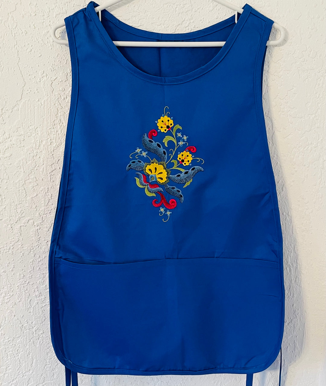 Smock style Apron - Embroidered Rosemaling