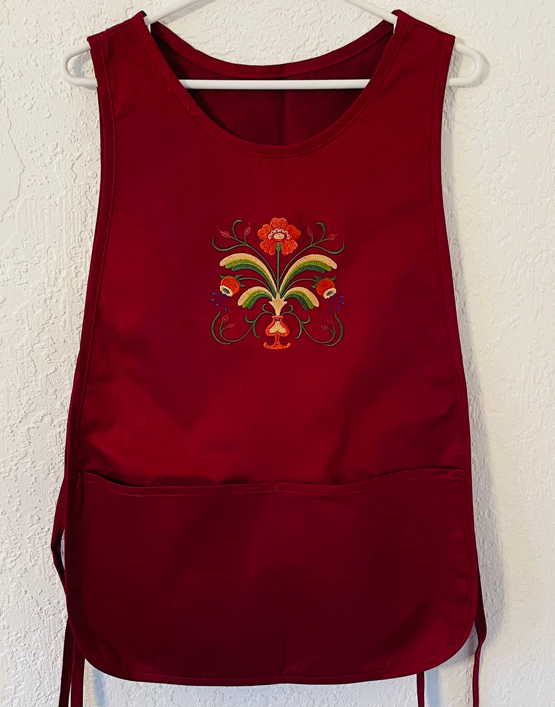 Smock style Apron - Embroidered Folk art