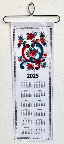 2025 Rosemaling Fabric Wall Hanging Calendar
